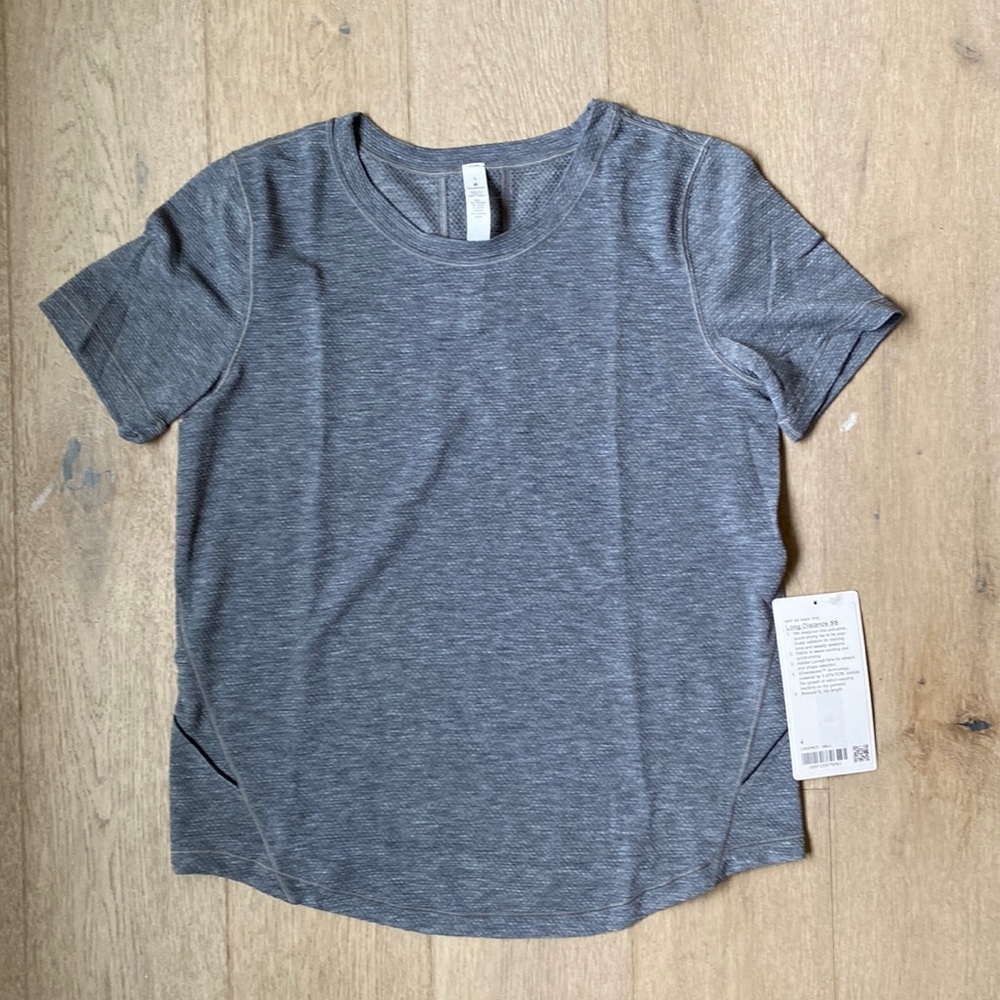 Long distance SS heathered black lululemon nwt